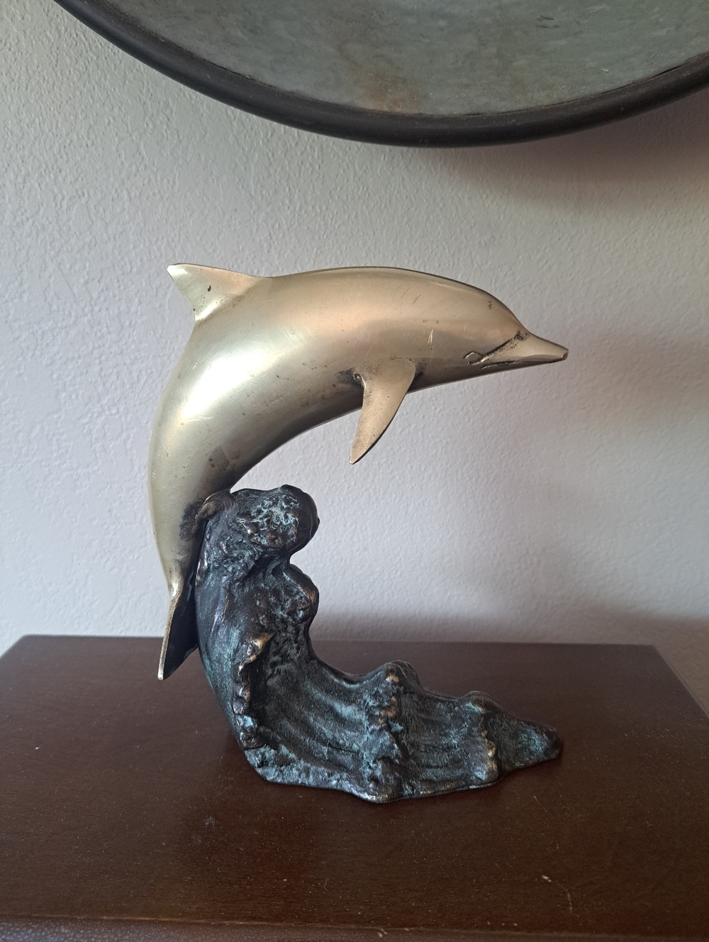 Vtg San Francisco Bay Trading Jumping Bronze Dolphin Statue